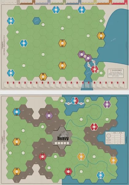 Age of Steam Deluxe: Expansion Maps - Detroit Bankruptcy &amp; Heavy Cardboard
