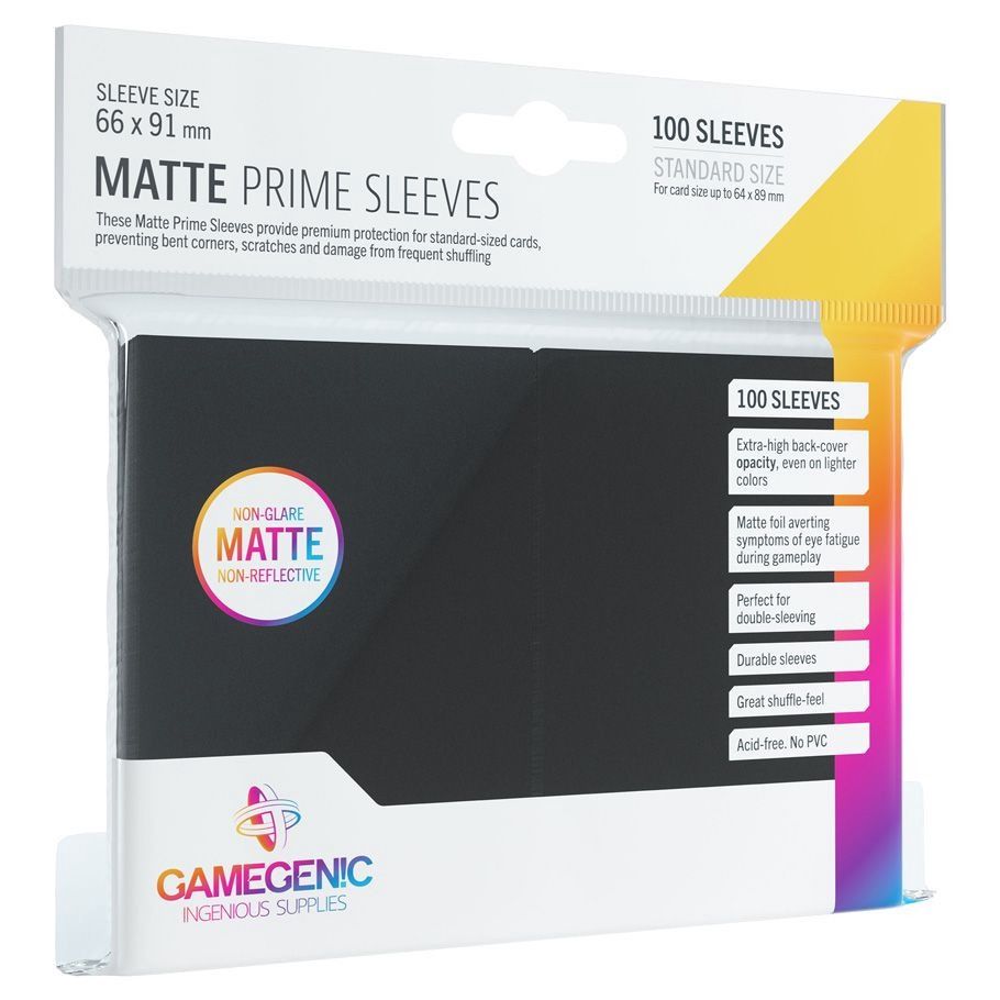 GameGenic: Standard Matte Prime Sleeves: Black (100 count)