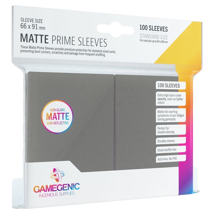 GameGenic: Standard Matte Prime Sleeves: Grey (100 count)
