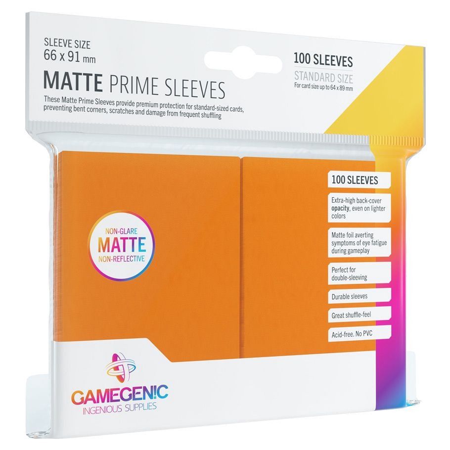 GameGenic: Standard Matte Prime Sleeves: Orange (100 count)