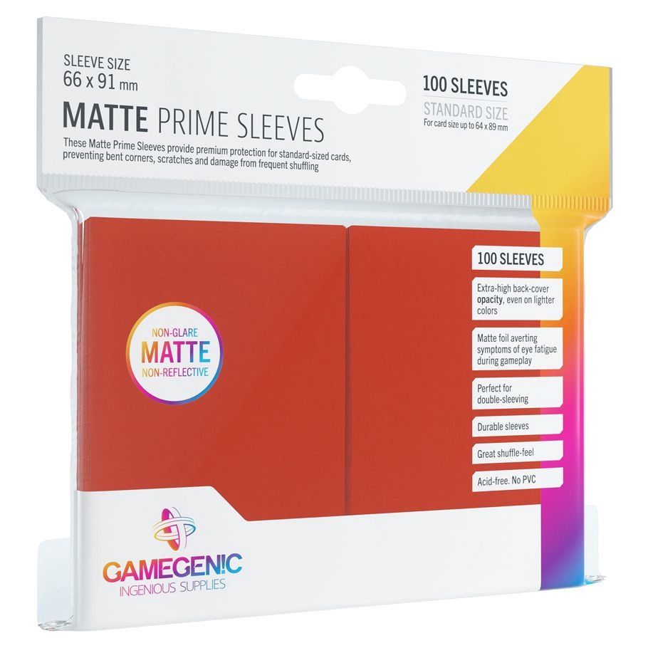 GameGenic: Standard Matte Prime Sleeves: Red (100 count)