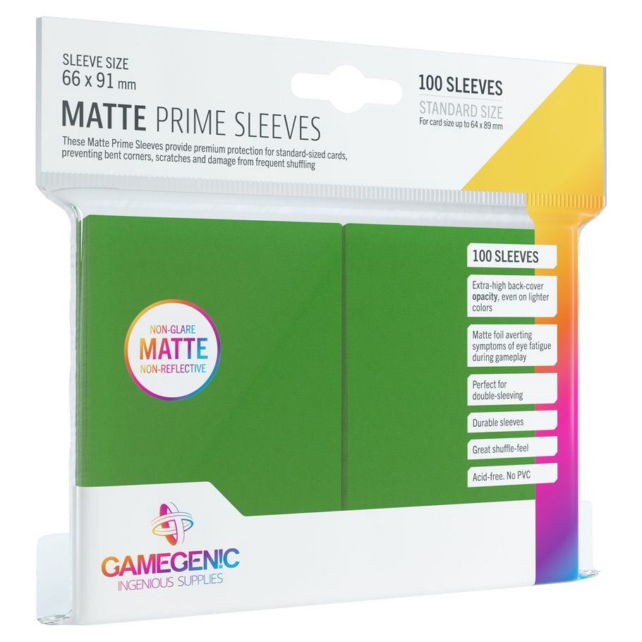 GameGenic: Standard Matte Prime Sleeves: Green (100 count)
