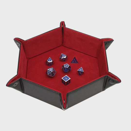 Hexagon Snap Folding Dice Tray - Red