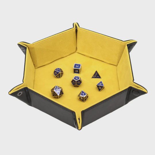 Hexagon Snap Folding Dice Tray - Yellow