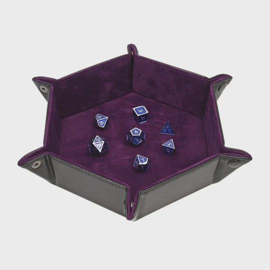 Hexagon Snap Folding Dice Tray - Purple