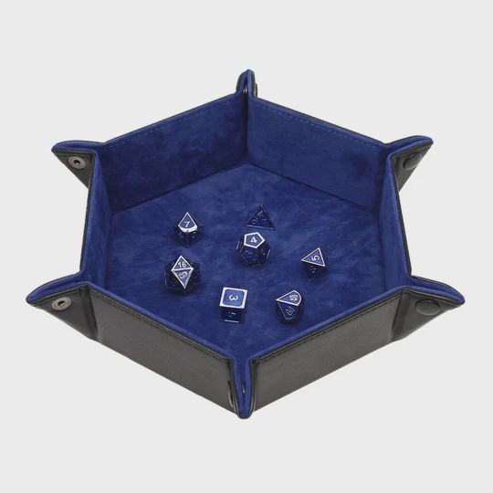 Hexagon Snap Folding Dice Tray - Blue