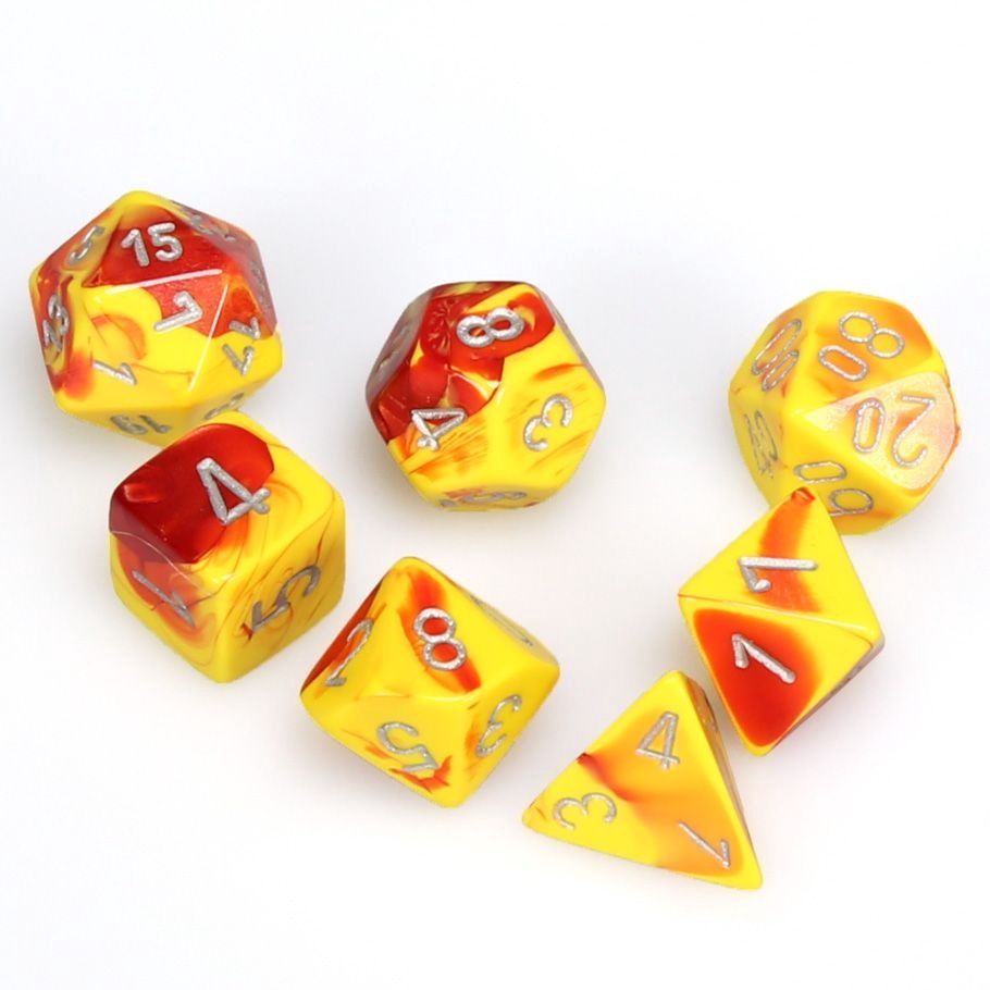 7-Set Cube Gemini Red and Yellow with Silver