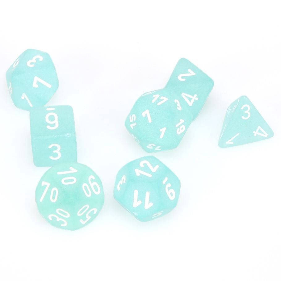 7-Set Cube Frosted Teal with White