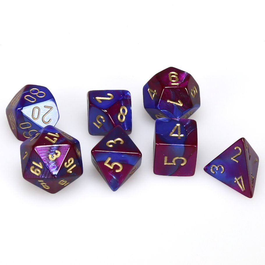 7-Set Cube Gemini Blue and Purple with Gold