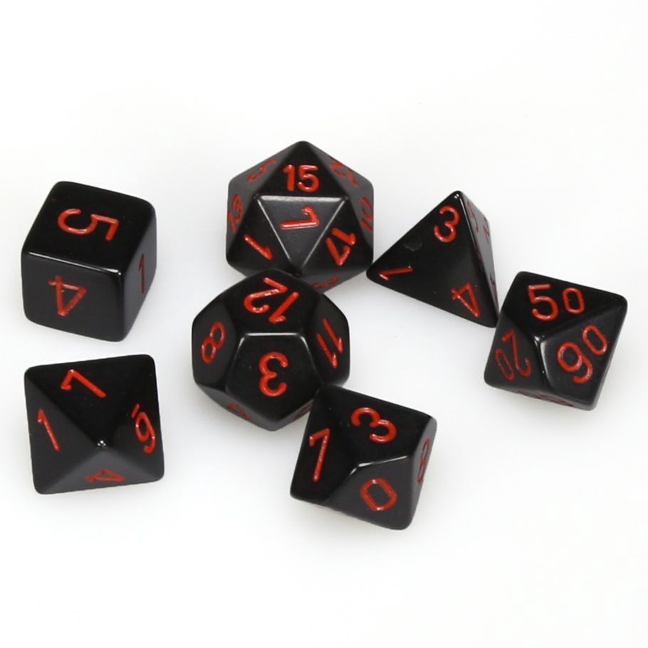 7-Set Cube Opaque Black with Red