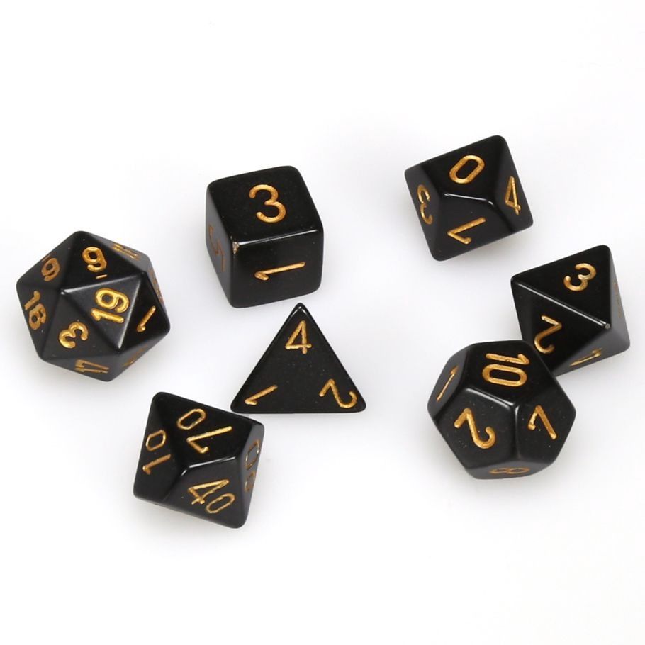 7-Set Cube Opaque Black with Gold