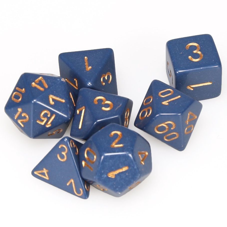 7-Set Cube Opaque Dusty Blue with Copper
