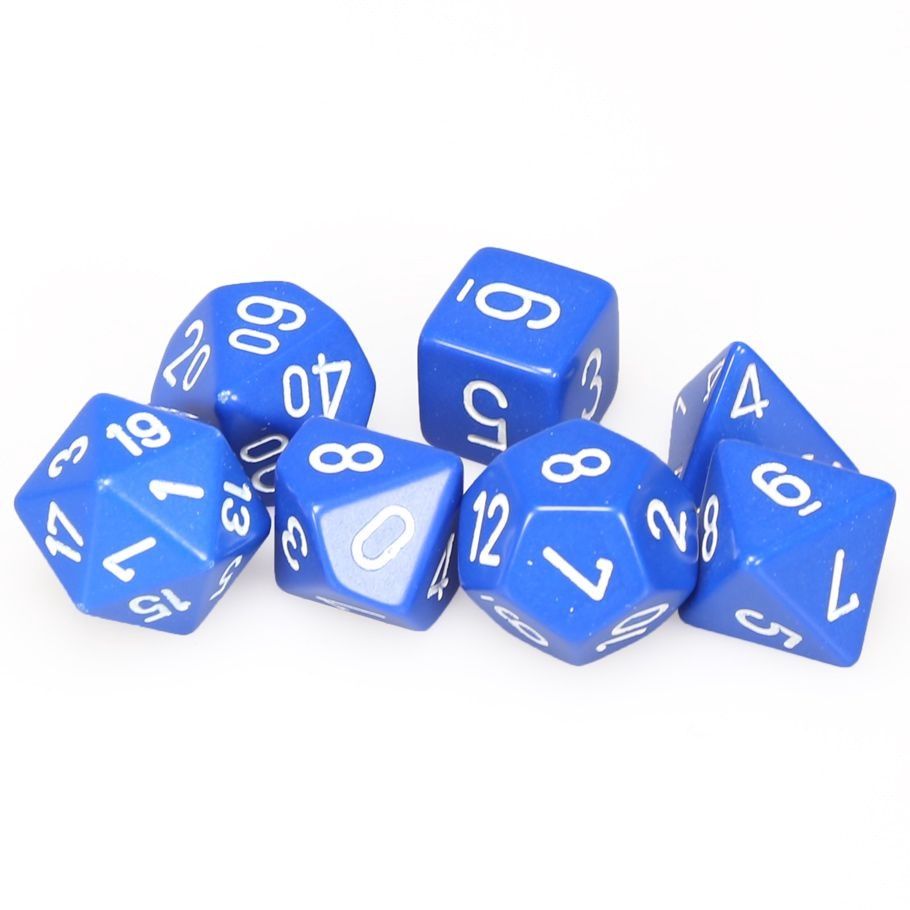 7-Set Cube Opaque Blue with White