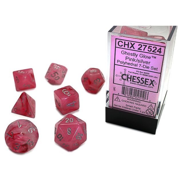 7-Set Cube Ghostly Glow Pink with Silver