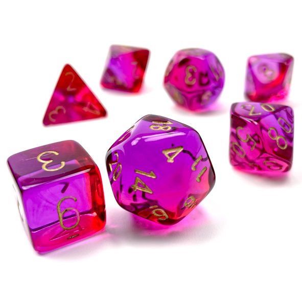 7-Set Cube Gemini Translucent Red-Violet with Gold