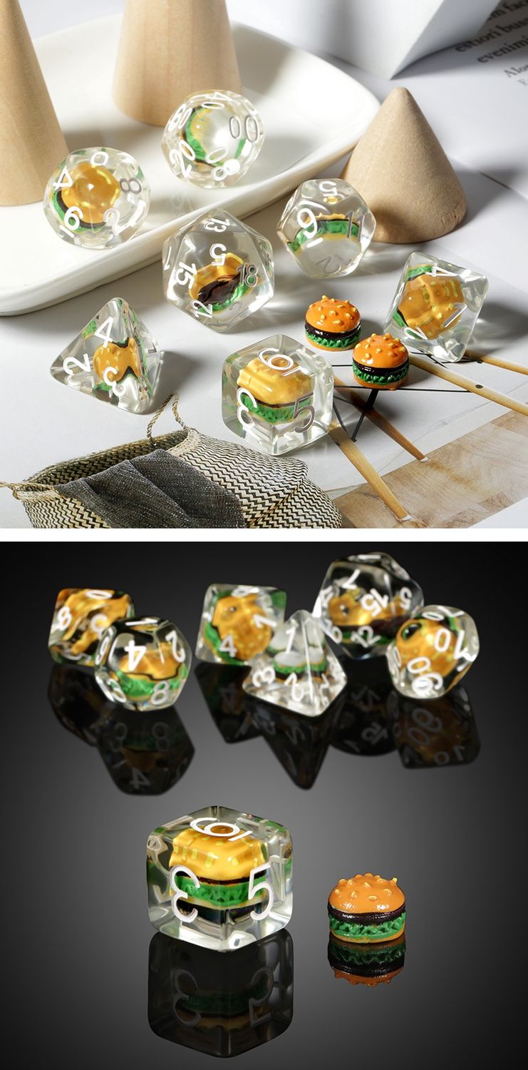 Resin Dice Set (7pcs) [Hamburger]