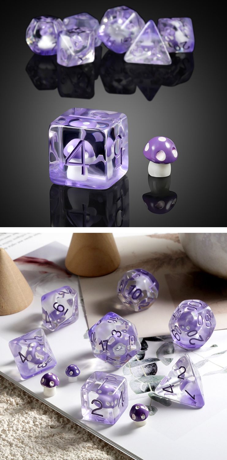 Resin Dice Set (7pcs) [Purple Mushroom]
