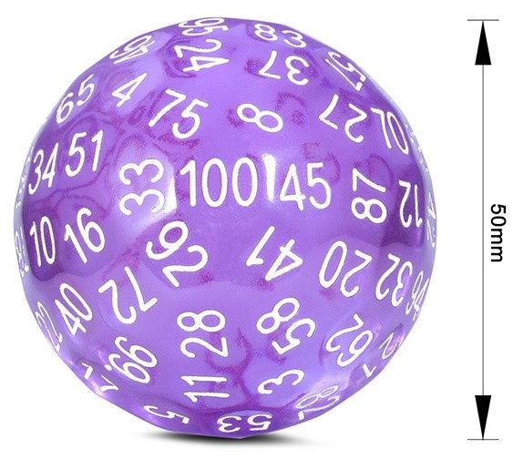 D100 Dice [Translucent Purple]