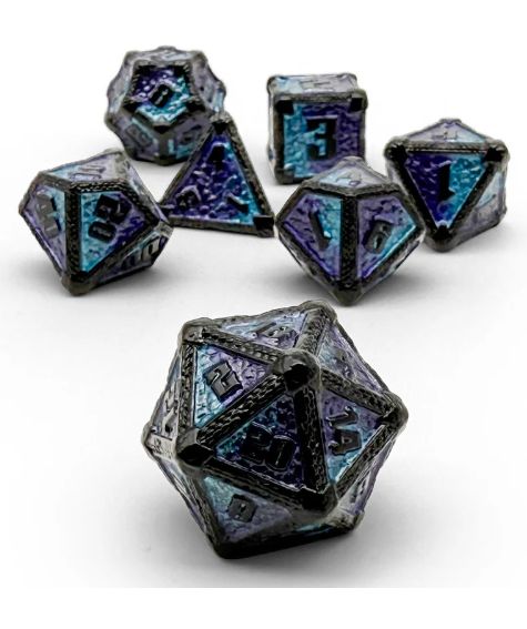 Hydrascale: 7-set RPG Dice Set &amp; Random Hydra Egg Tin, Colour: Death Wyrm