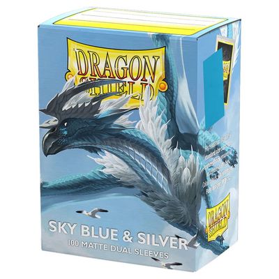 Dragon Shield: Dual Matte Standard Sleeves: Sky Blue &amp; Silver (100 count)