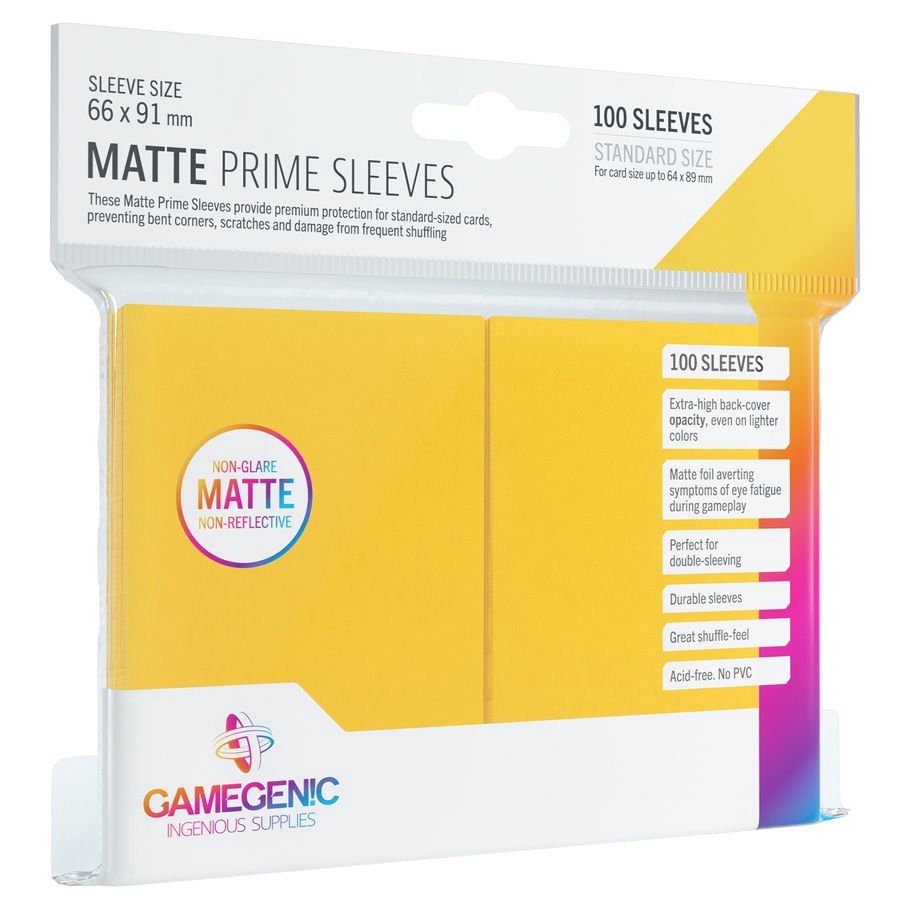 GameGenic: Standard Matte Prime Sleeves: Yellow (100 count)