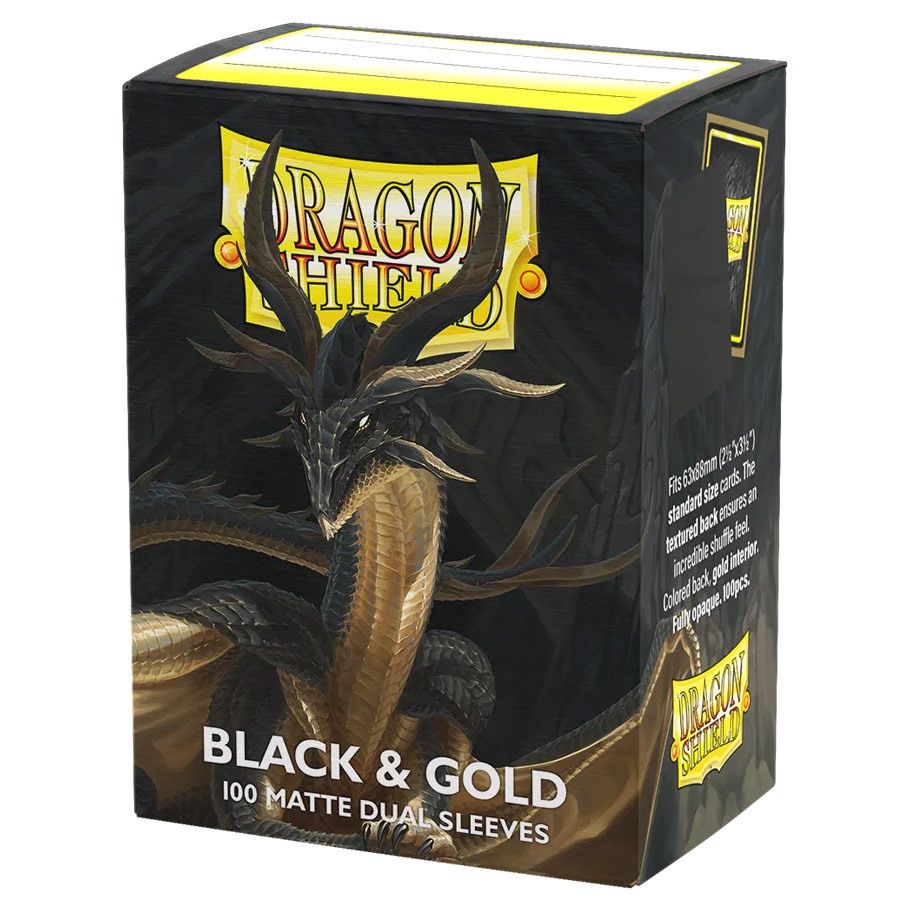 Dragon Shield: Dual Matte Standard Sleeves: Black &amp; Gold (100 count)