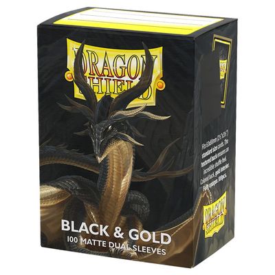 Dragon Shield: Dual Matte Standard Sleeves: Black &amp; Gold (100 count)