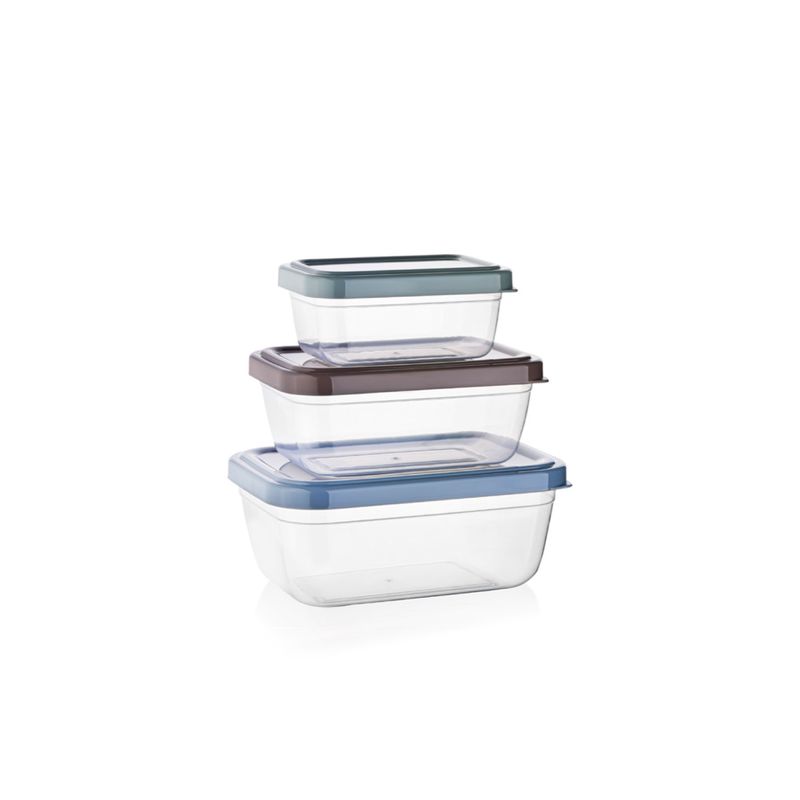 Boîte Alimentaire Set, 3 Pièces Boîtes Alimentaires Rectangulaire en Plastique