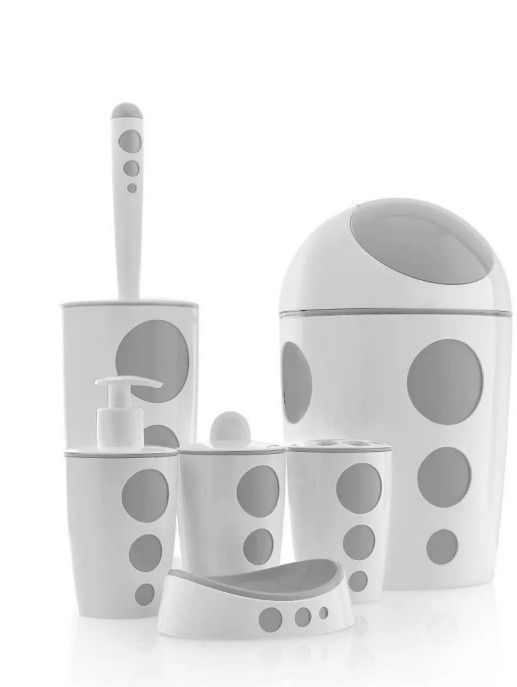 Ensemble de kit salle de bain 6 PCS  -couleur gris