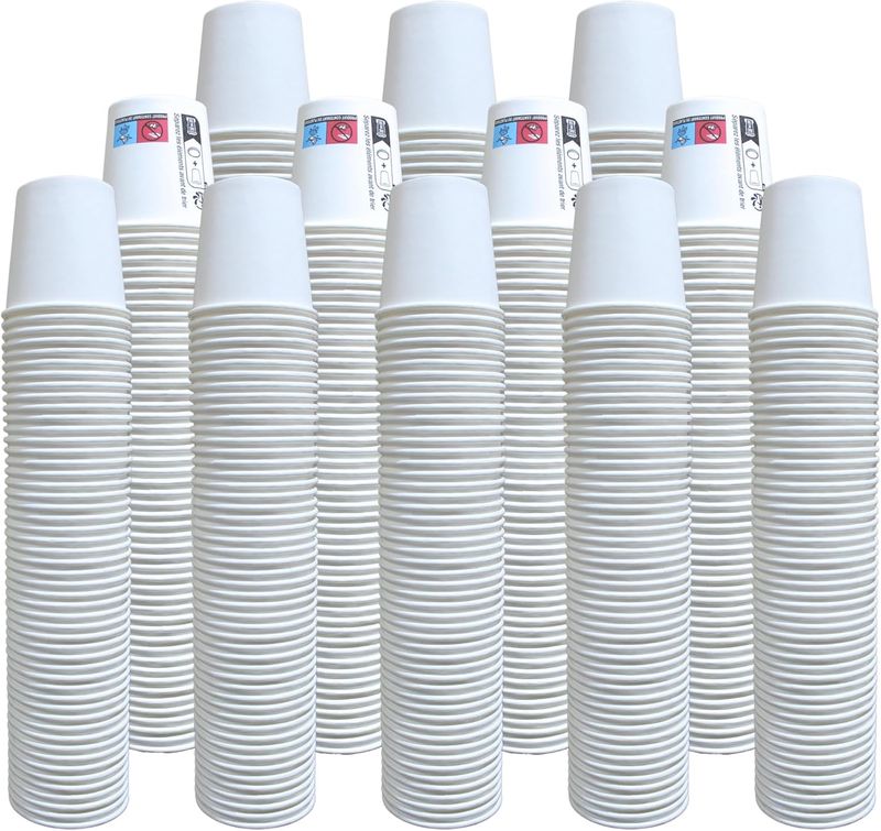 [1000 pcs] Gobelets jetables en carton 120ml, Tasses/Verres jetables 4 oz pour Café et Espresso, Gobelet de haute qualité et très résistant à toutes les boissons chaudes