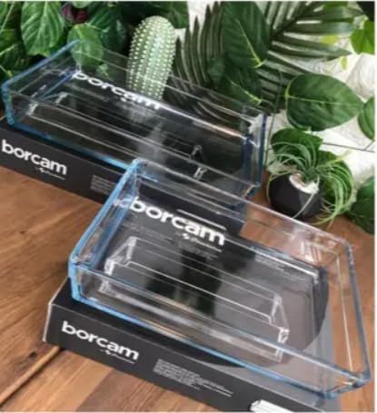 PASABAHCE 159129  LOT DE 2 PLATS CARRES EN VERRE BORCAM - Dimensions : 28 x 28 cm / 22 x 22 cm - 4100cc/138oz+2400cc/80oz