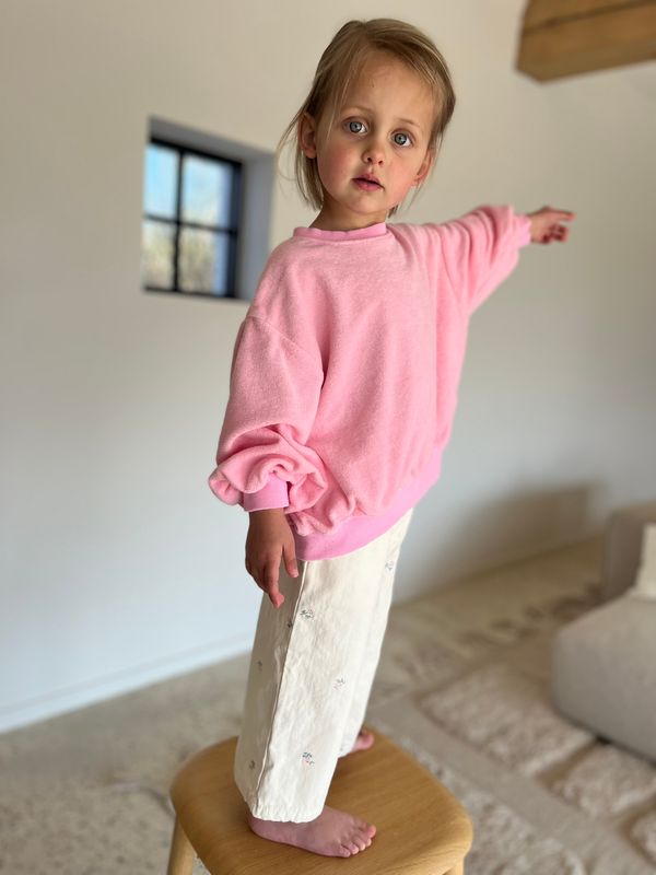Flower Embroidery Pants