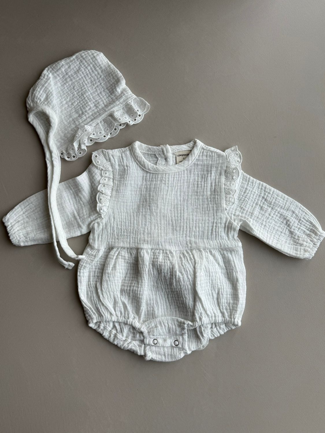 Milk Bonnet Suit
