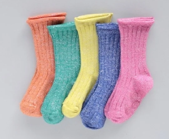 Vivid Glitter Rolling Socks
