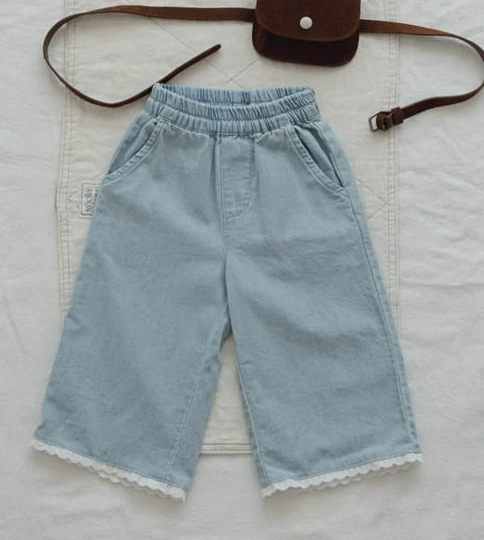 Linen Lace Denim Pants