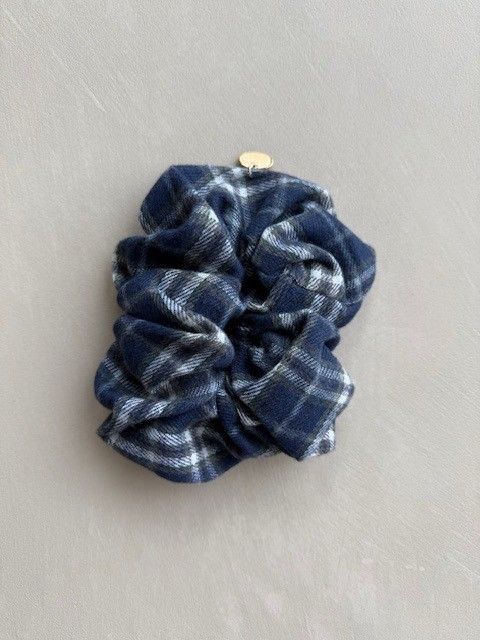 Wool Check Scrunchie