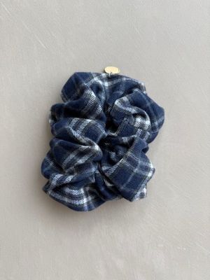 Wool Check Scrunchie
