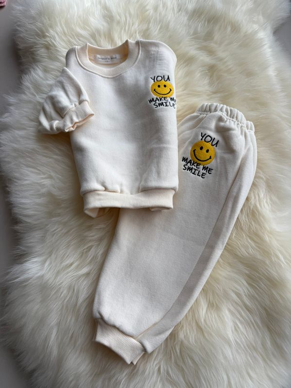 Smile Fleece Top bottom Set