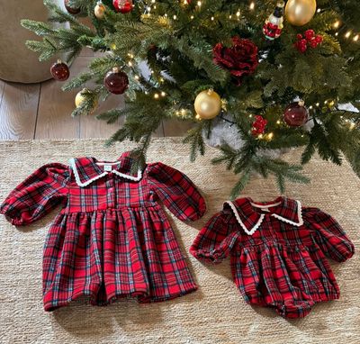 Kerstjurk Sweet check one-piece