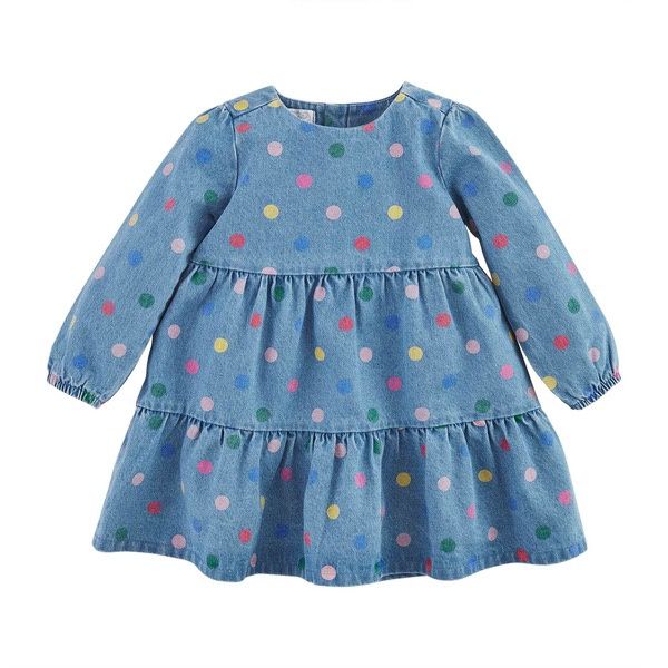Chambray Polka Dot Toddler Dress