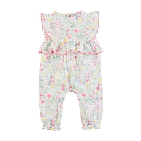 Gauze Bunny Print Romper
