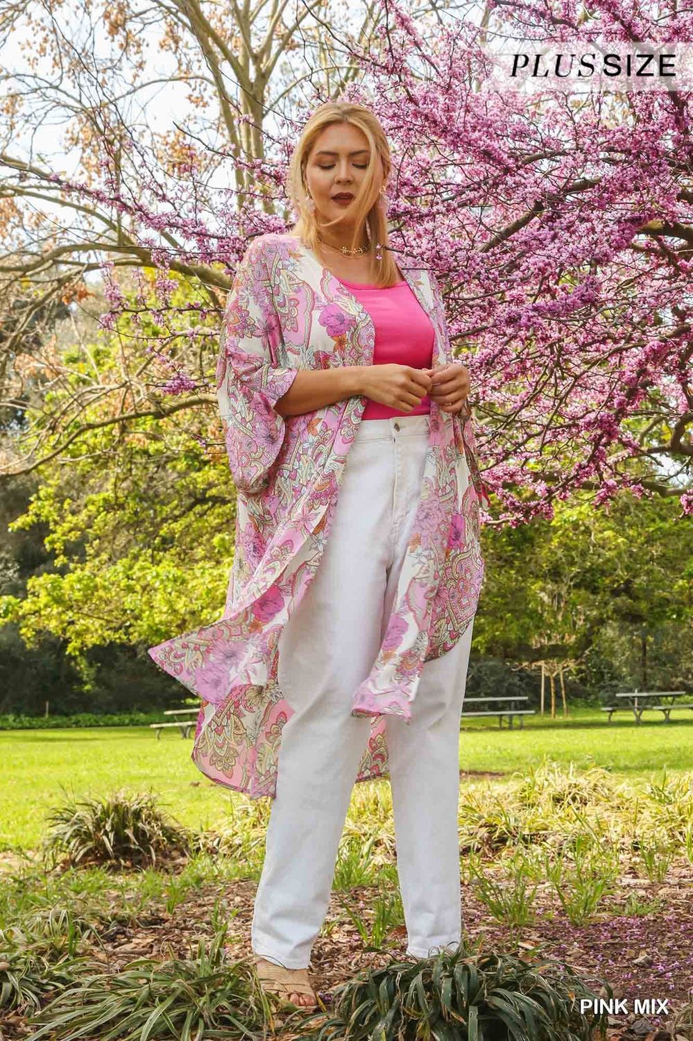 Mixed Print Kimono