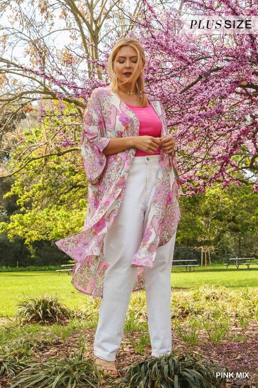 Mixed Print Kimono