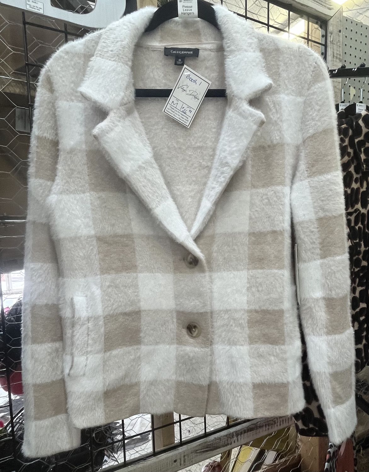 Tan &amp; Cream Button Up Sweater