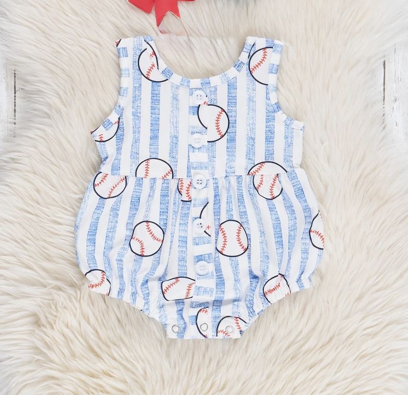 Blue Striped Baseball Bubble
