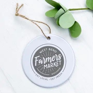Farmers Market Eat Local...custom ornament