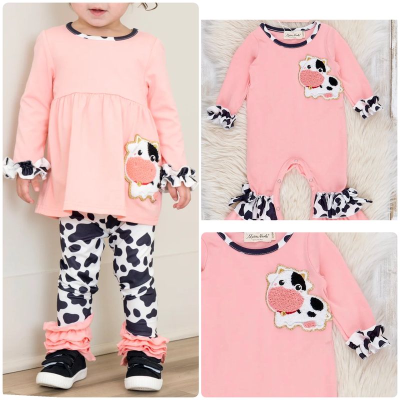 Coral Chenille Cow Outfit