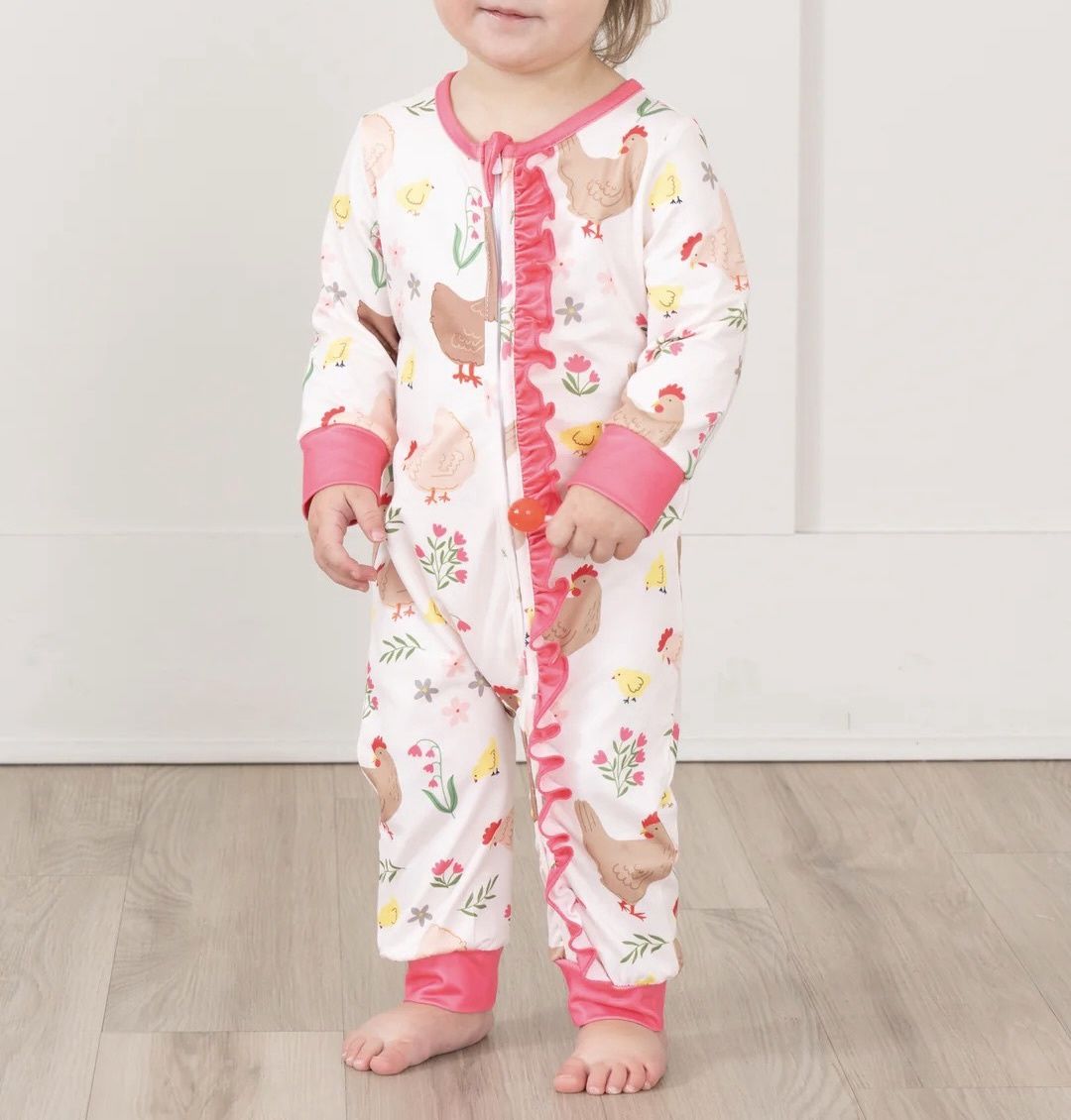 Pink &amp; Coral Chicken Pajamas