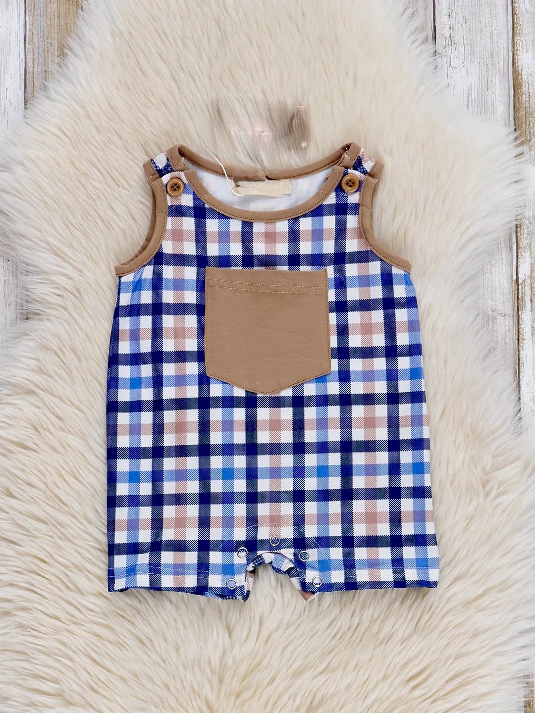 Tan &amp; Navy Plaid Johnny