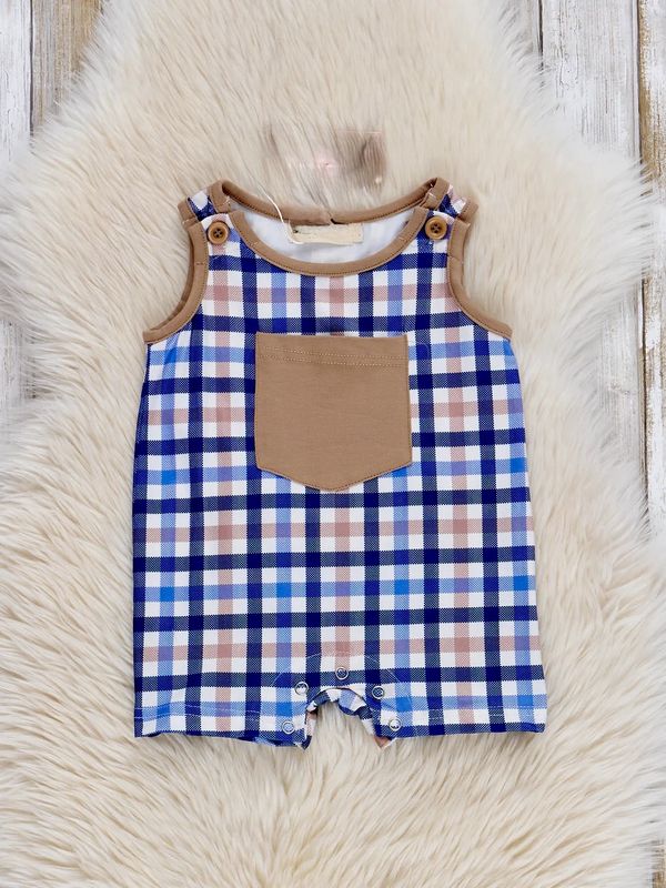 Tan &amp; Navy Plaid Johnny